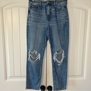 American Eagle Outfitters Straight Leg Ripped Blue Jeans
